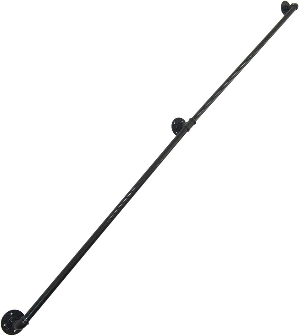 Black Industrial Wall Mount Pipe Handrail U264