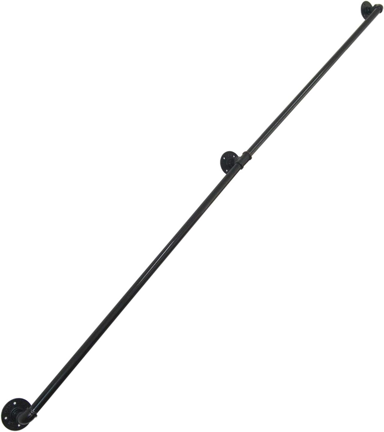 Black Industrial Wall Mount Pipe Handrail U264