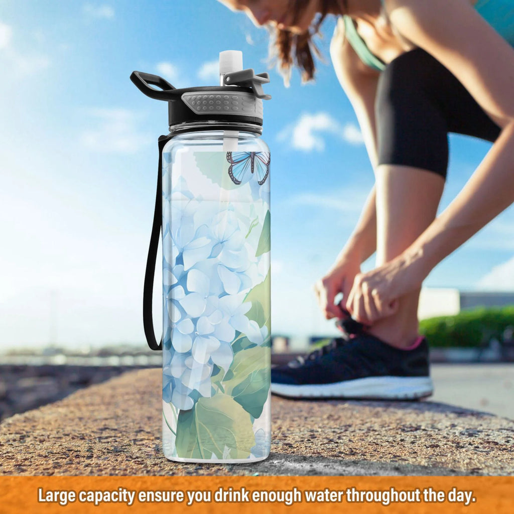 32oz Tritan Leakproof Clear Water Bottle with Straw U608