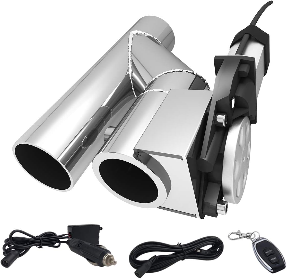 Electric Exhaust Cutout Valve 3.0 Inch 76mm Single Y Pipe with One Controller Remote Kit Y21587