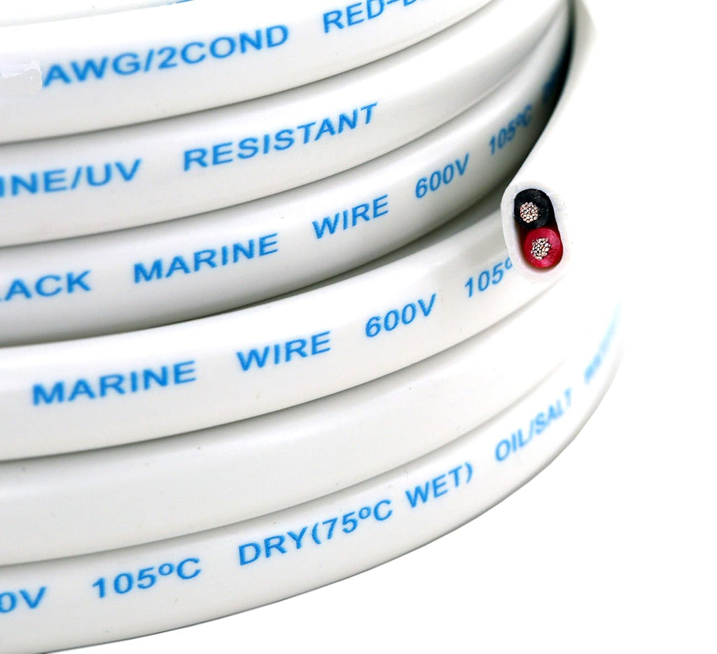 200 Ft 14 Gauge AWG Oxygen-Free Insulated Black and Red Sheathed Copper Marine Wire I600180
