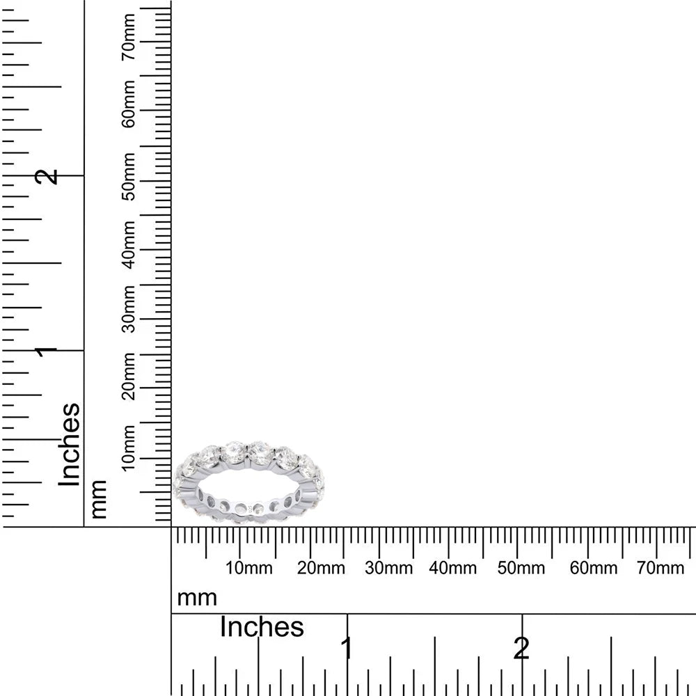14K White Gold Over Sterling Silver Eternity Wedding Band Ring S598724