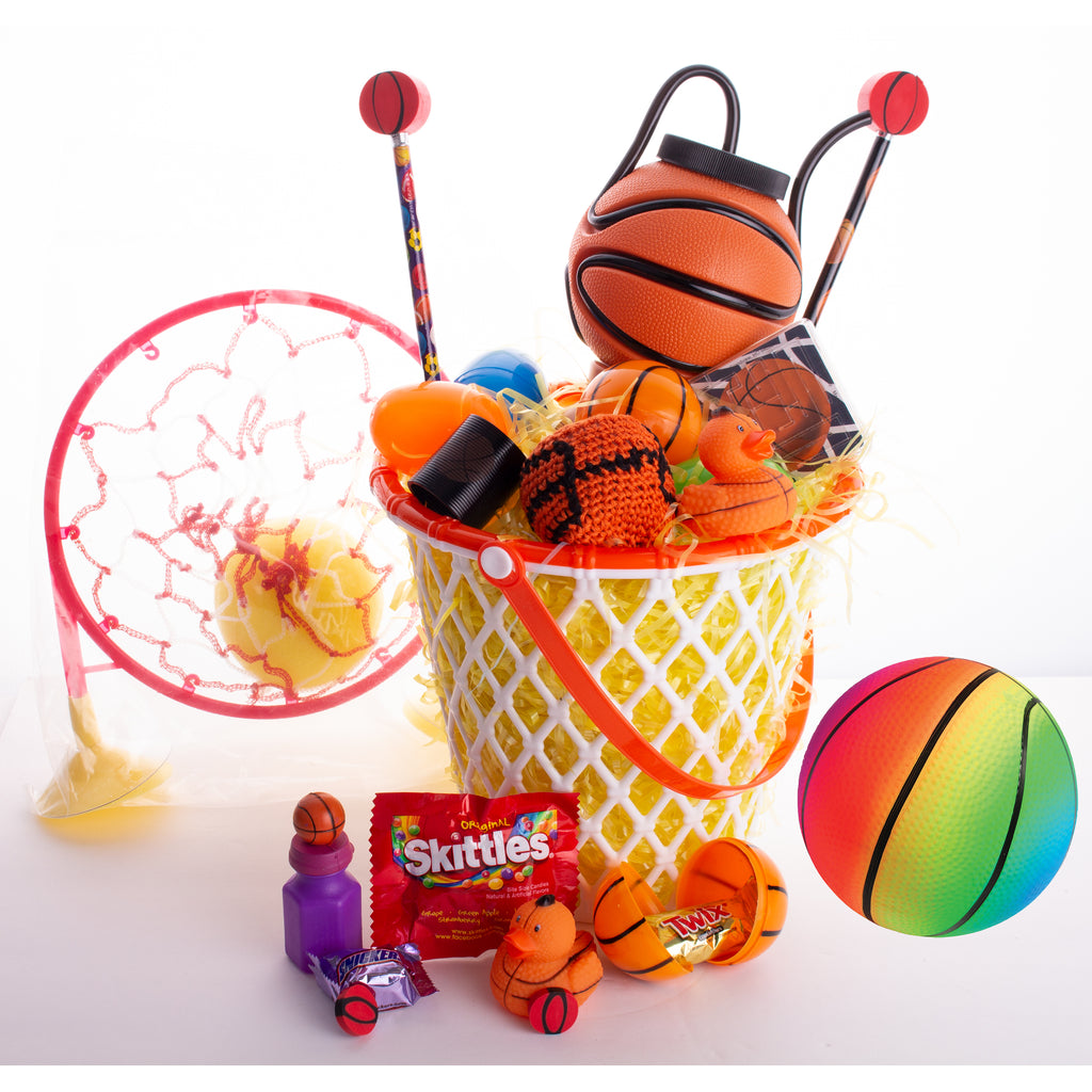 White Orange 26pc 7.25" Easter Basket Gift Set Y6553