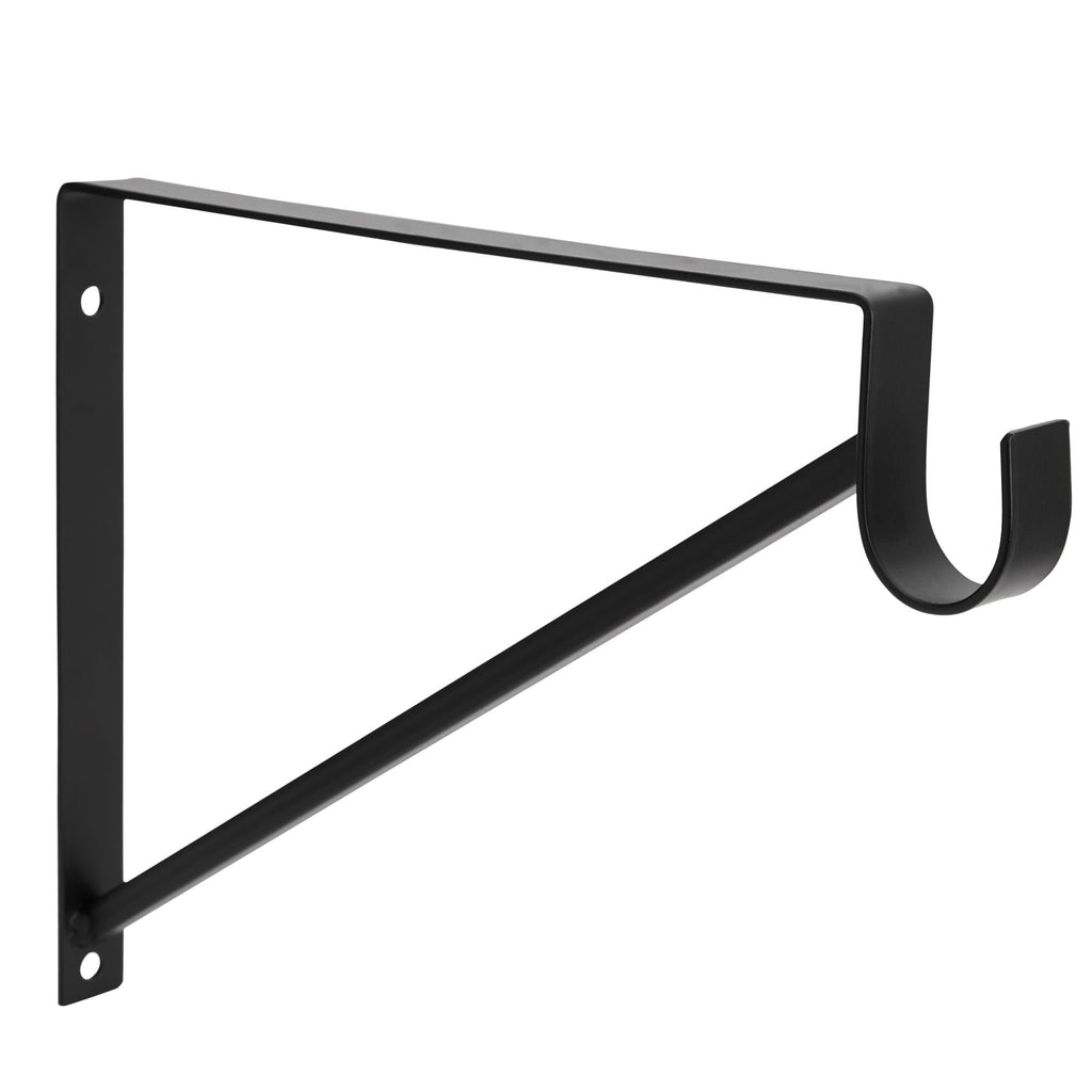 4 Pack Metal Closet Hanging Shelf Rod Bracket Holder and Support, Heavy Duty Bar for Shelving (Black, 12.5 x 1 x 9.5 in) Y8653