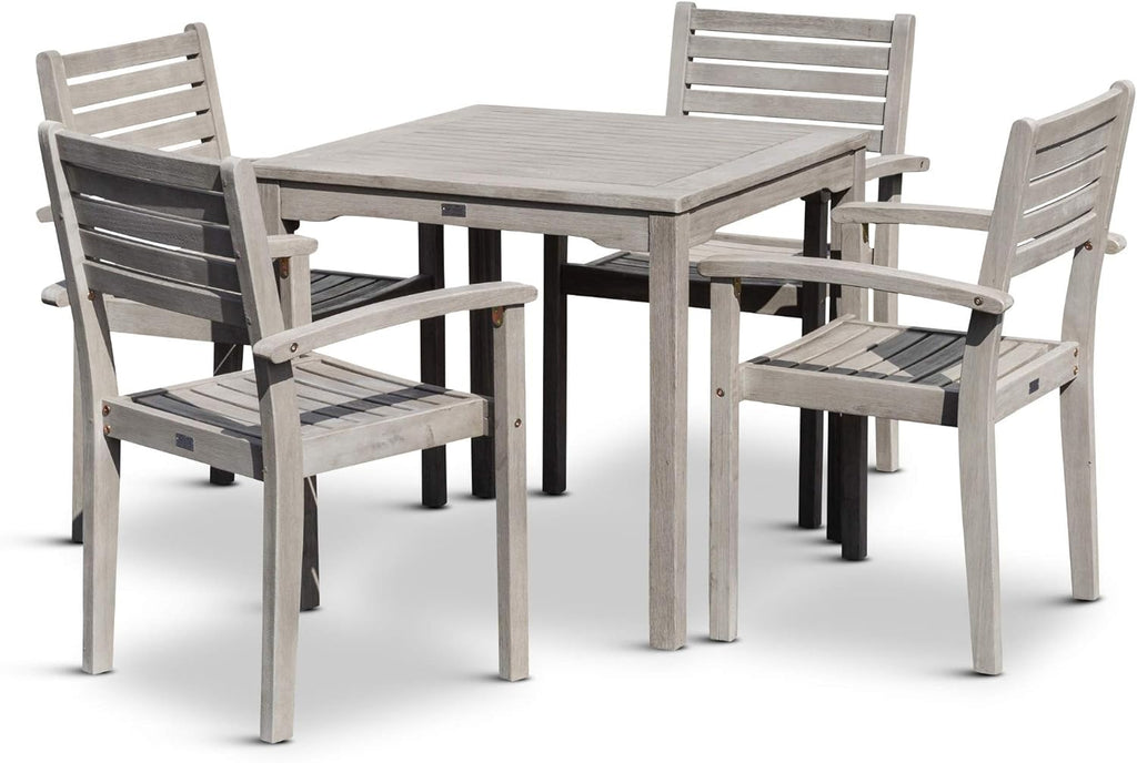 Driftwood Gray 5-Piece Eucalyptus Dining Set L213035
