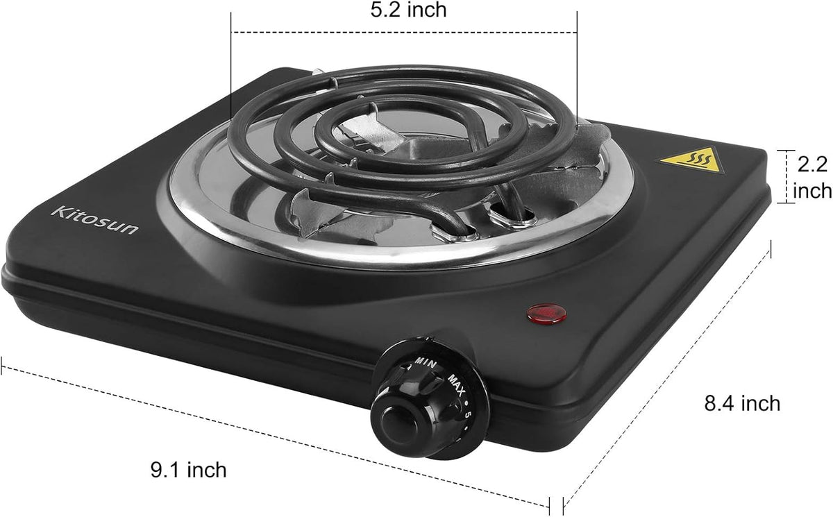 Single Hot Plate Electric Stove with Stainless Steel Grill (1000W) Pack of 2 H751