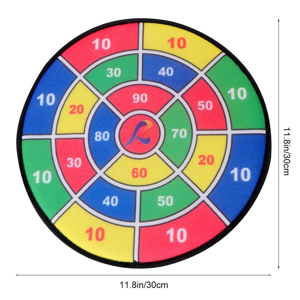 Safety Dart Board Toys Sticky Ball Shooting Toy Party Game Supplies (30cm, 6pcs Sticky Ball and 6pcs Darts) F65149