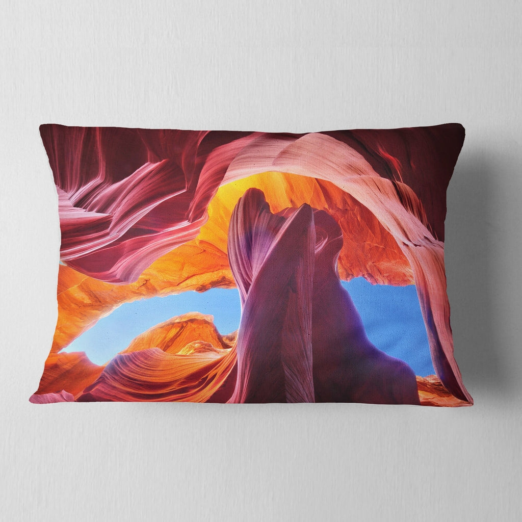 Blue Sky in Antelope Canyon Landscape Photography Throw Pillow 12 in. x 20 in. X7090