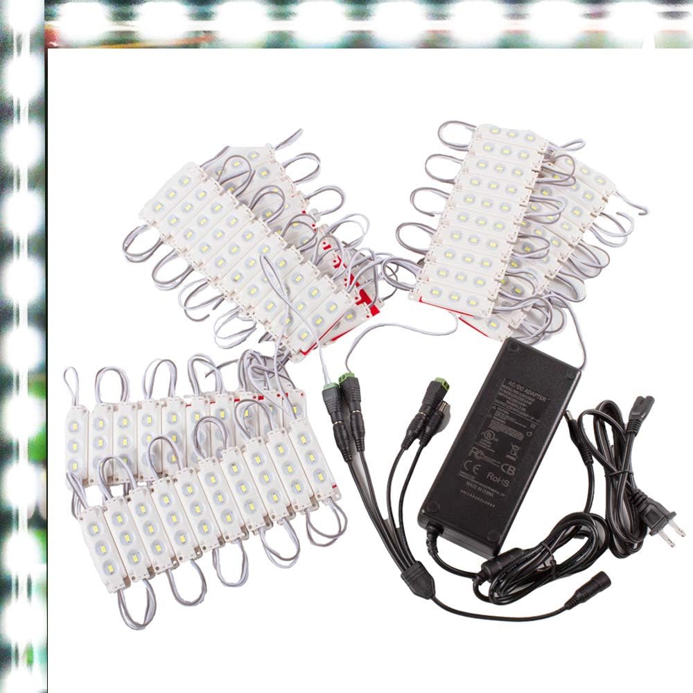 60ft Super Bright Pure White LED Module with UL 12v AC Power Supply K64810