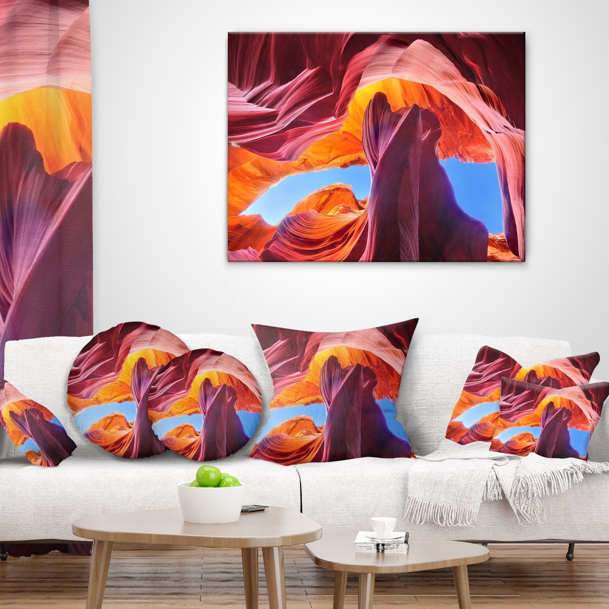 Blue Sky in Antelope Canyon Landscape Photography Throw Pillow 12 in. x 20 in. X7090