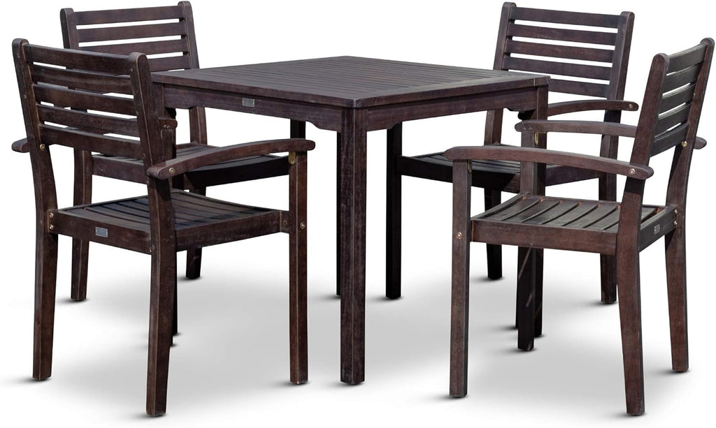 Driftwood Gray 5-Piece Eucalyptus Dining Set L213035