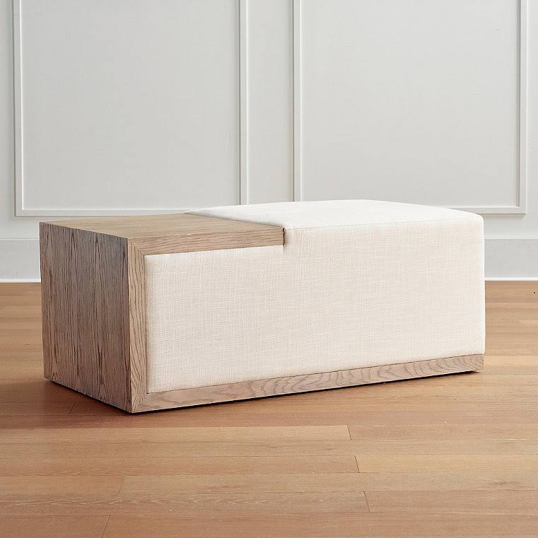 Natural Performance Linen Ottoman O1621