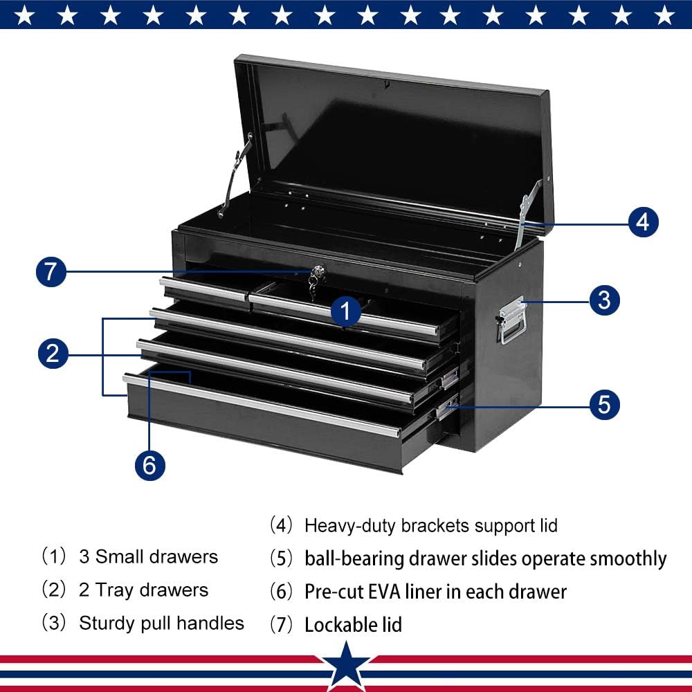 8-Drawer Rolling Tool Chest with Wheels and Drawers B306535