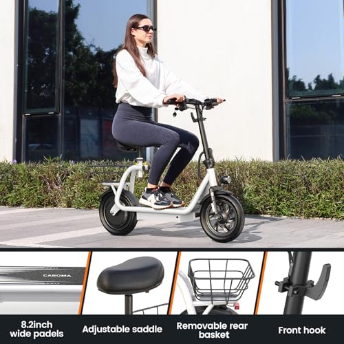 Electric Scooter with Seat, LED Display, 12" Tires, Foldable R9768
