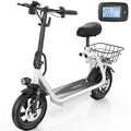 Electric Scooter with Seat, LED Display, 12" Tires, Foldable R9768
