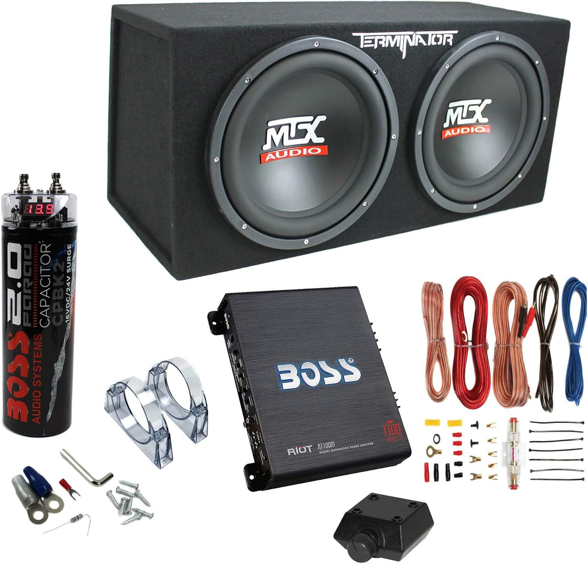 12 Inch 1200 Watt 4 Ohm Dual Loaded Car Audio Subwoofer Package with Sub Enclosure W604224