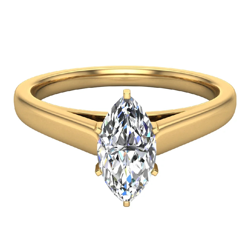 Marquise Solitaire GIA Certified 0.50 Carat 14K Gold Ring F191190