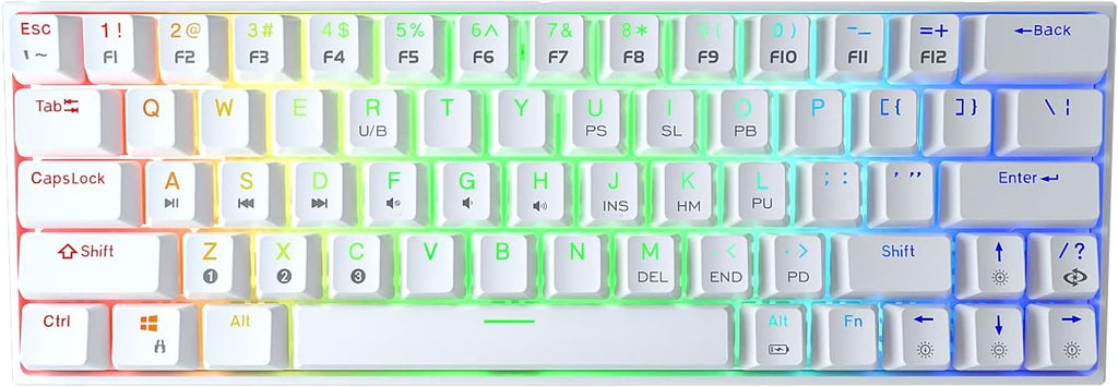 60% Wired Wireless RGB Bluetooth Mechanical Keyboard, Red Switches, Pack of 2 B52798