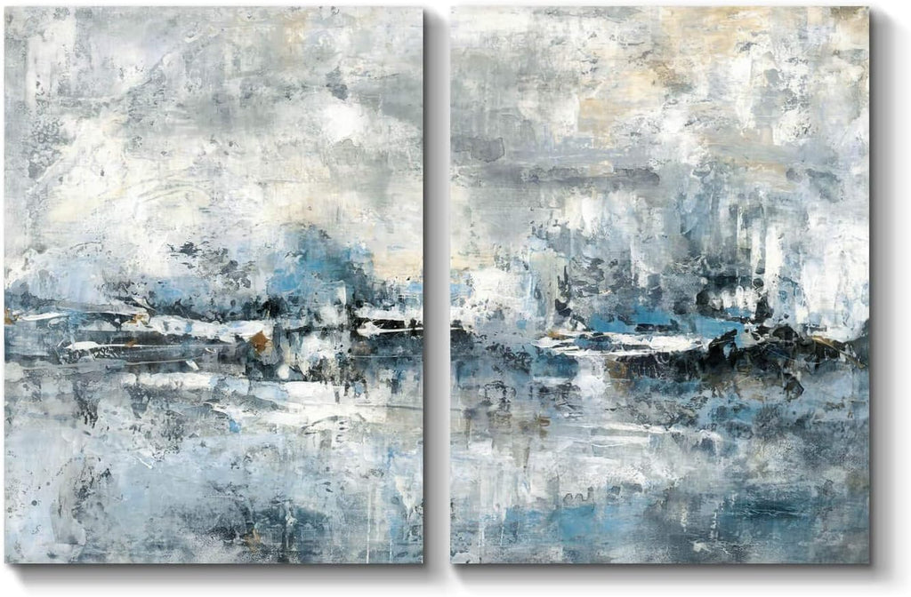 Abstract Canvas Wall Art with Heavy Texture, 18W x 24H x 2 PCS S284