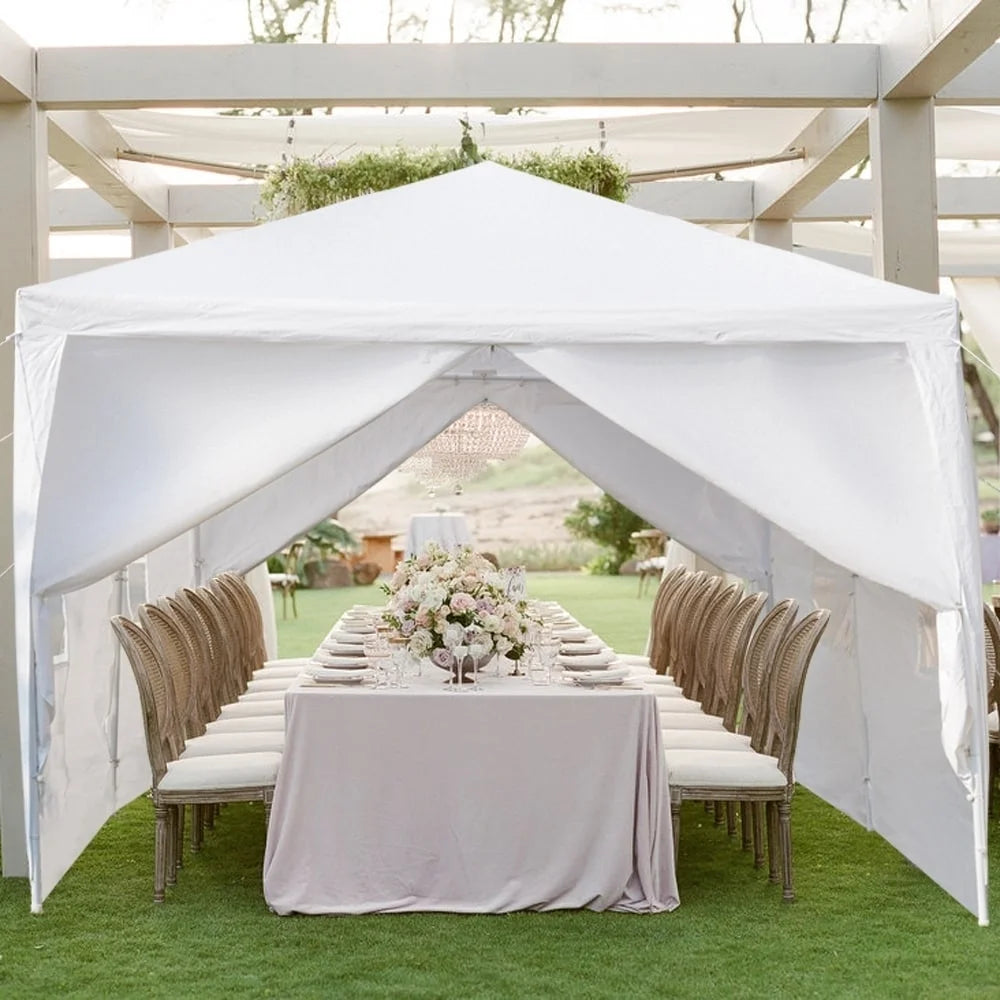 Waterproof Tent with Spiral Tubes White 3 x 6m-6Sides I899