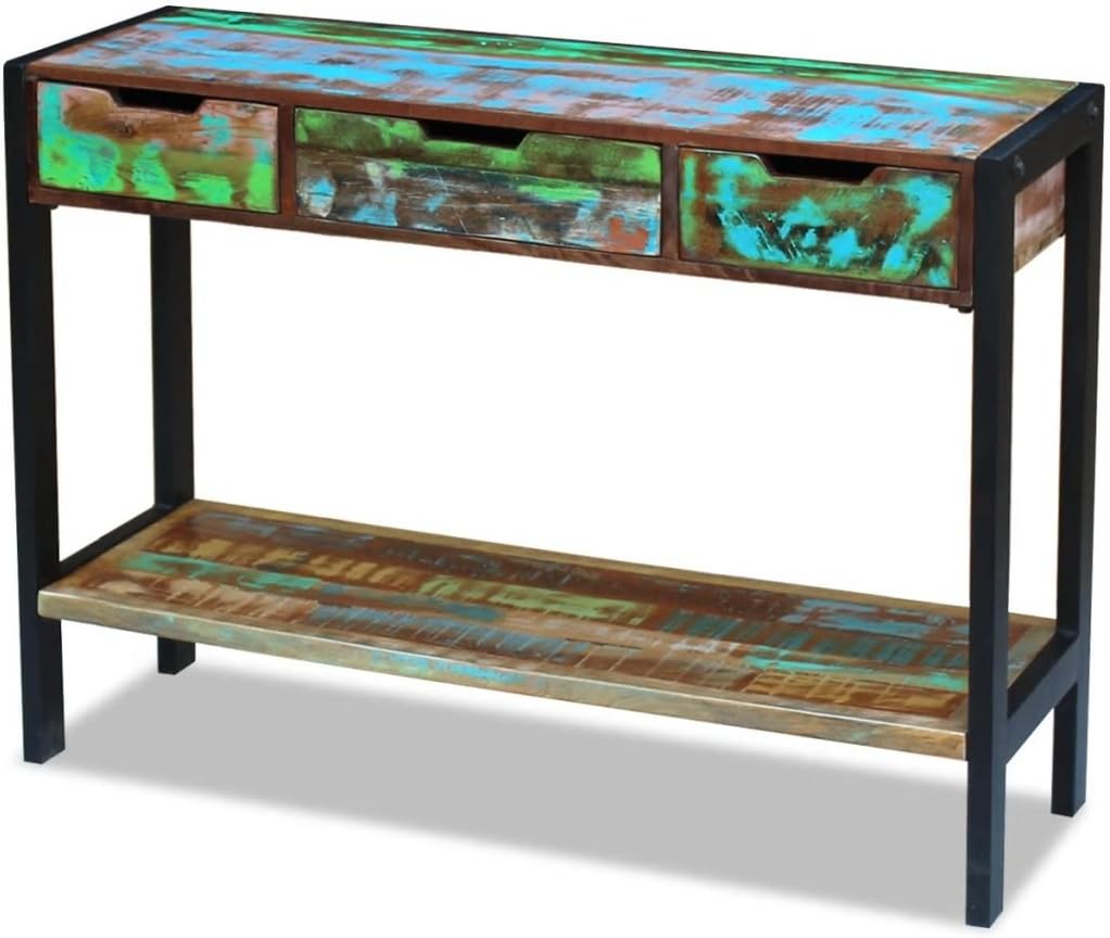 Solid Reclaimed Wood Sideboard with 3 Drawers D839