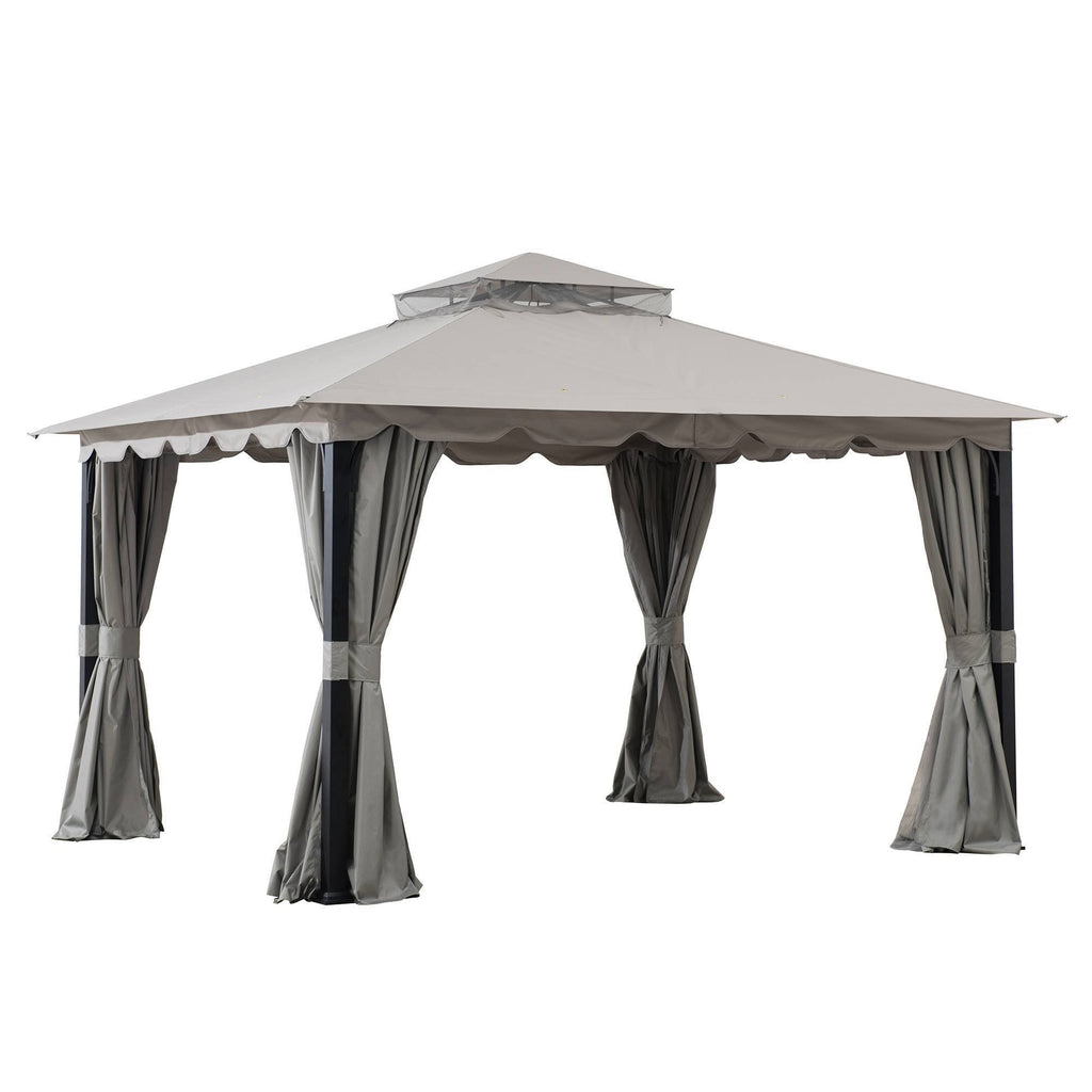 10x11 ft. Steel Gazebo with 2-Tier Hip Roof, Gray N368400