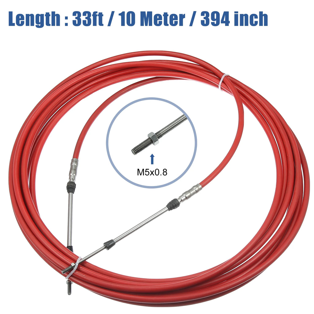 Red 33ft Marine Throttle Shift Remote Control Box Cable for Yamaha Outboard Engine Boat G935