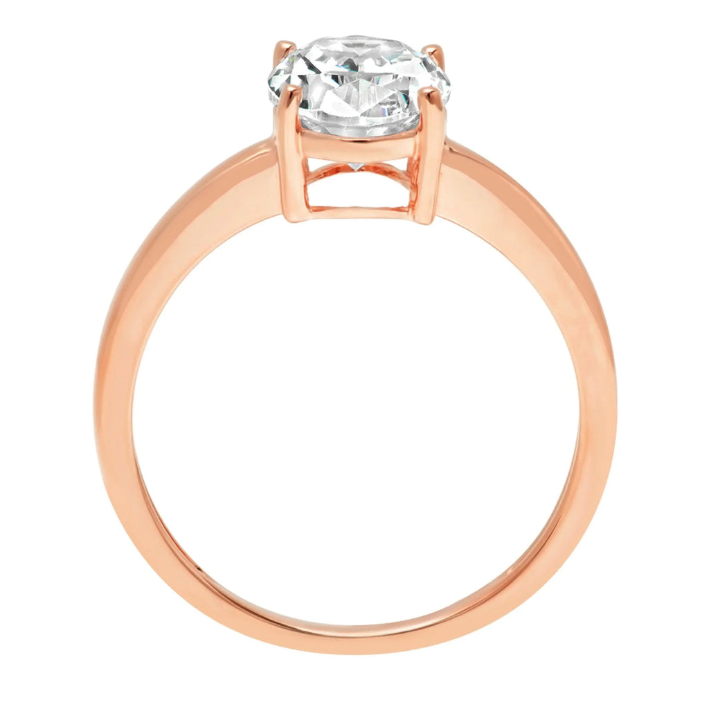 18K Rose Gold Oval Cut Diamond Engagement Ring size 3.5 N9968