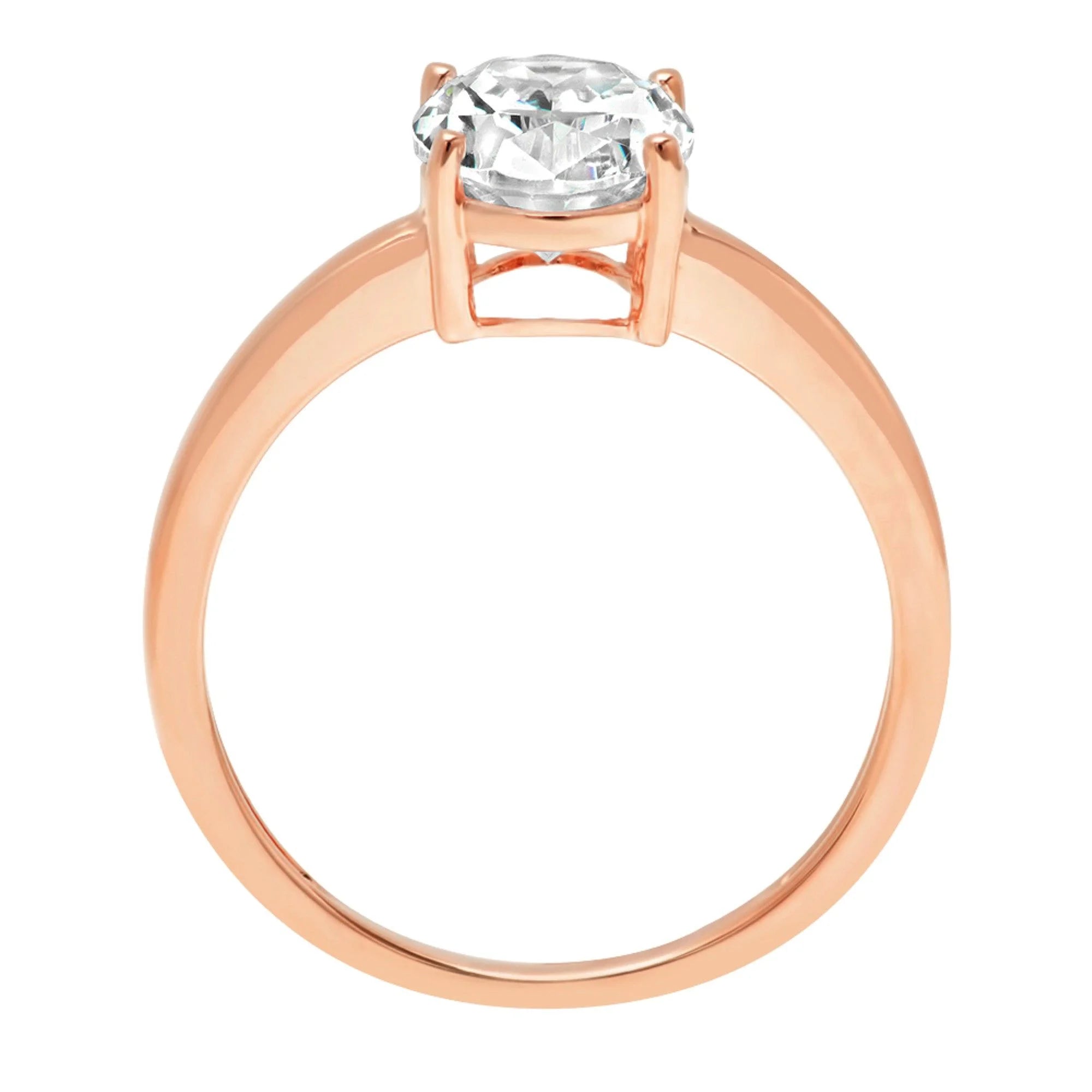 18K Rose Gold Oval Cut Diamond Engagement Ring size 3.5 N9968