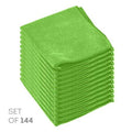 Green Microfiber Cleaning Cloth Set of 144, 12 x 12 Inches V65909