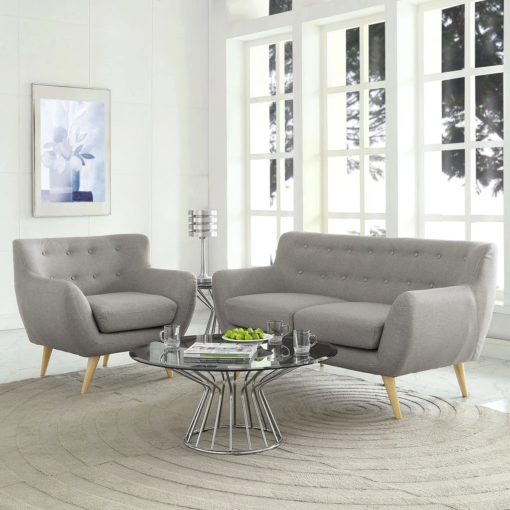 Grey Fabric Two PCS Living Room Set Y8800