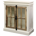 White/Natural Cabinet with Clear Tempered Glass Window P9908