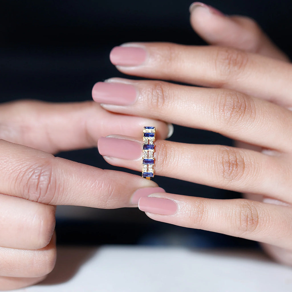 14K Yellow Gold Eternity Ring with Diamond Q676