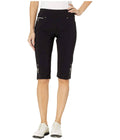 Black Pull-On Knee Capris H9844