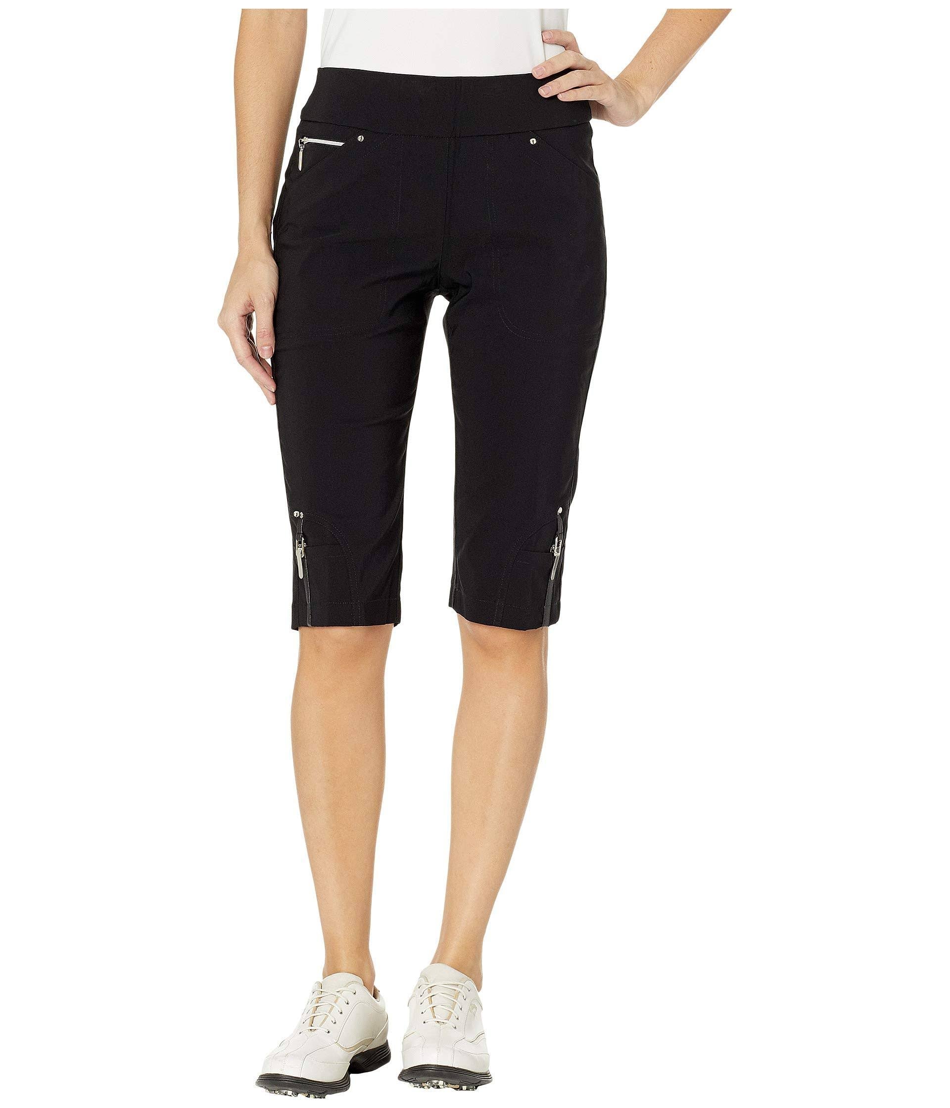 Black Pull-On Knee Capris H9844