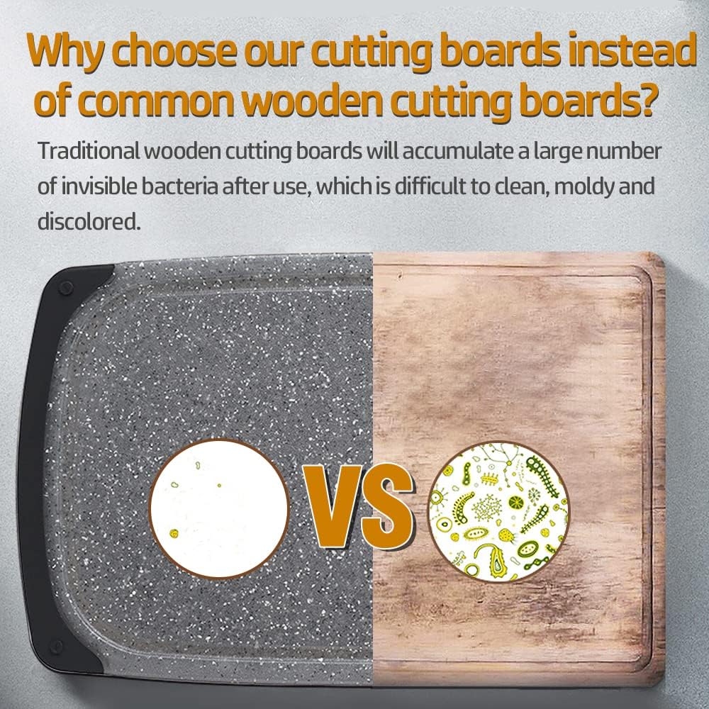 Set of 3 Cutting Boards with Juice Grooves & Carrying Handle M6846