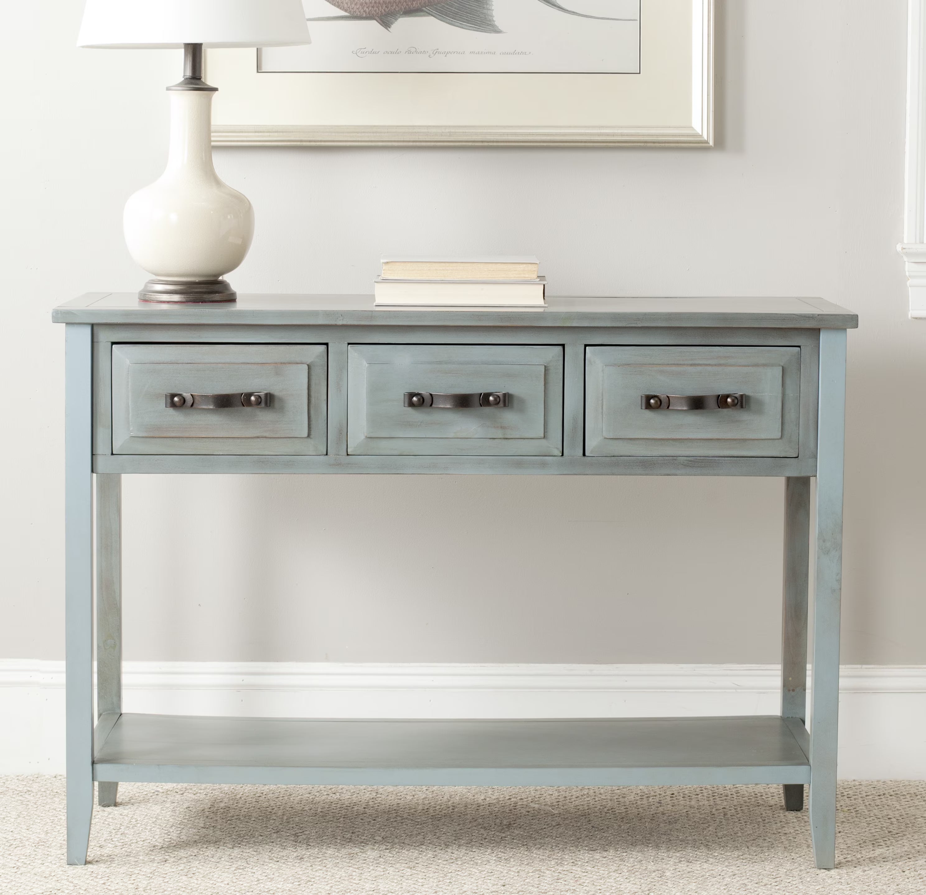 Rustic Console Table with 3 Drawers S148368