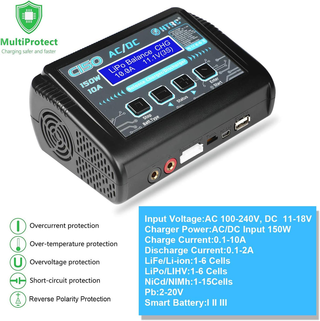 150W 10A 1-6S AC/DC Balance Charger Discharger U35752