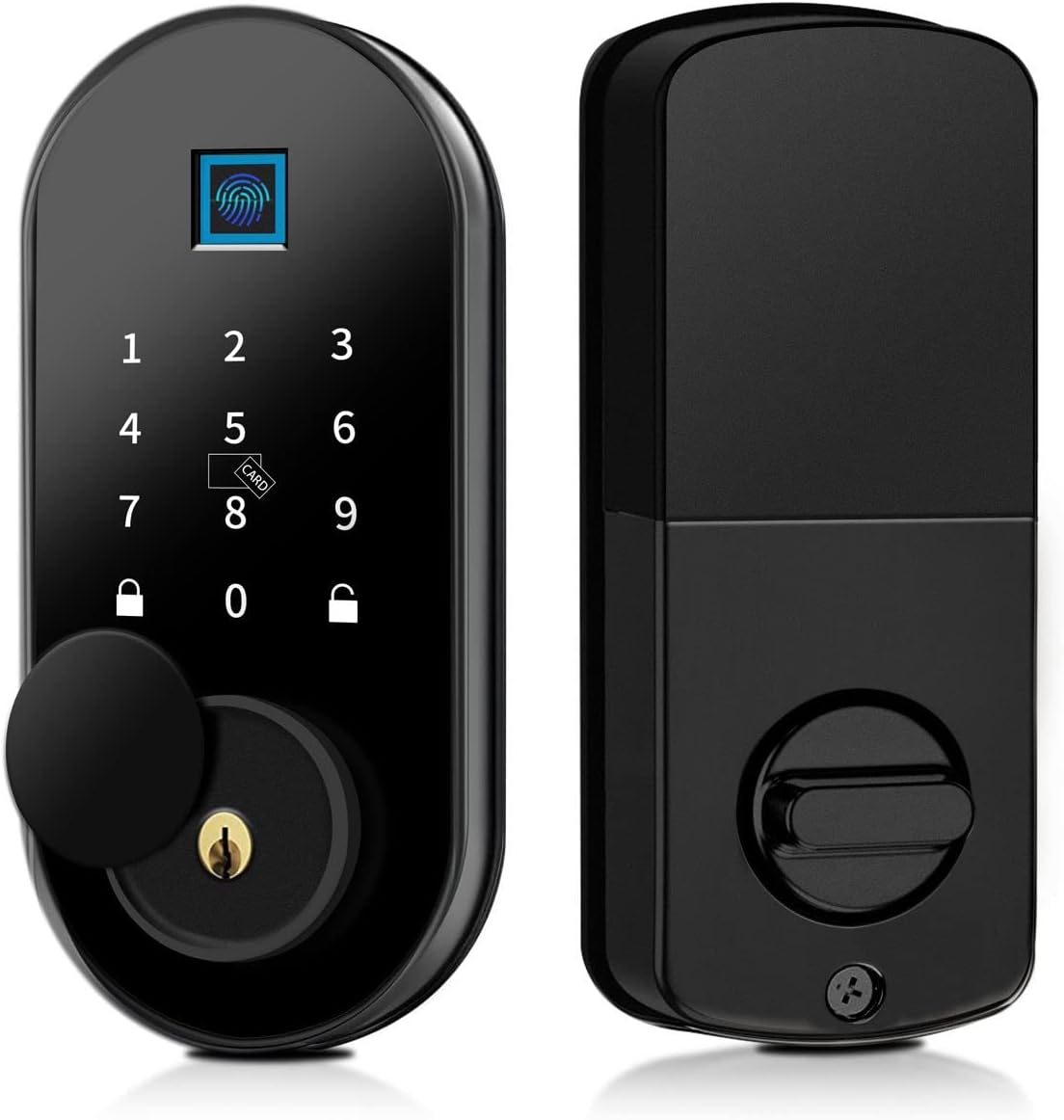 Smart Keyless Entry Door Lock with Bluetooth Fingerprint Deadbolt, Touchscreen Keypad, Card, Keys G23334
