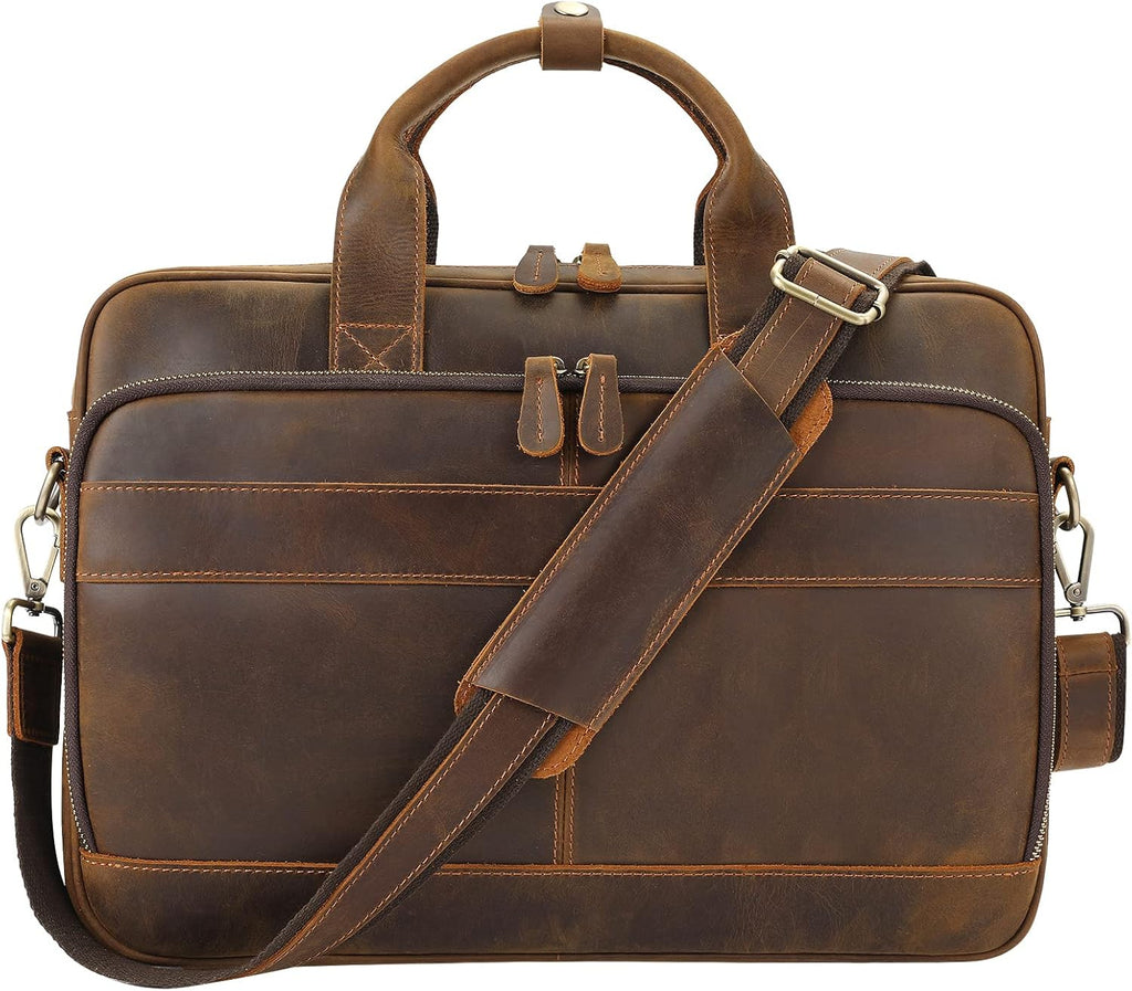 Leather Briefcase Laptop Messenger Bag Z8850