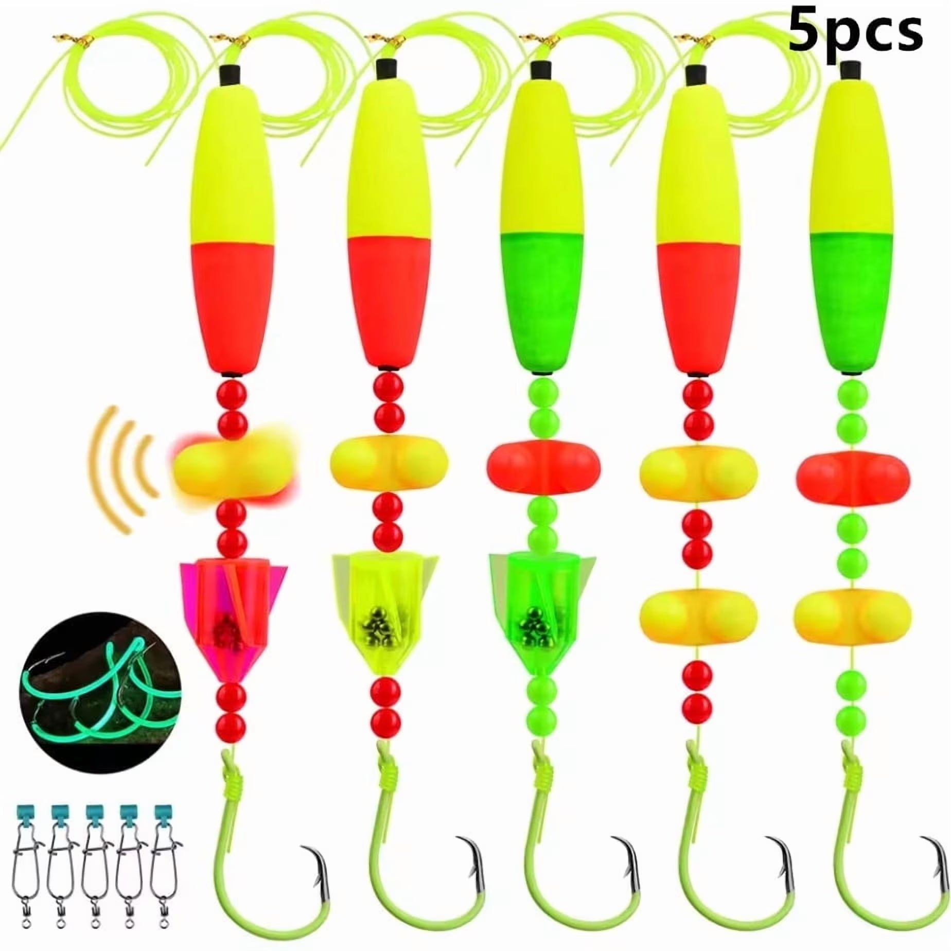 5pcs/set Catfish Rigs Fishing Tackle with Circle Hooks G559768