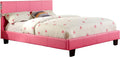 Pink California King Platform Bed with Bluetooth Speakers X849