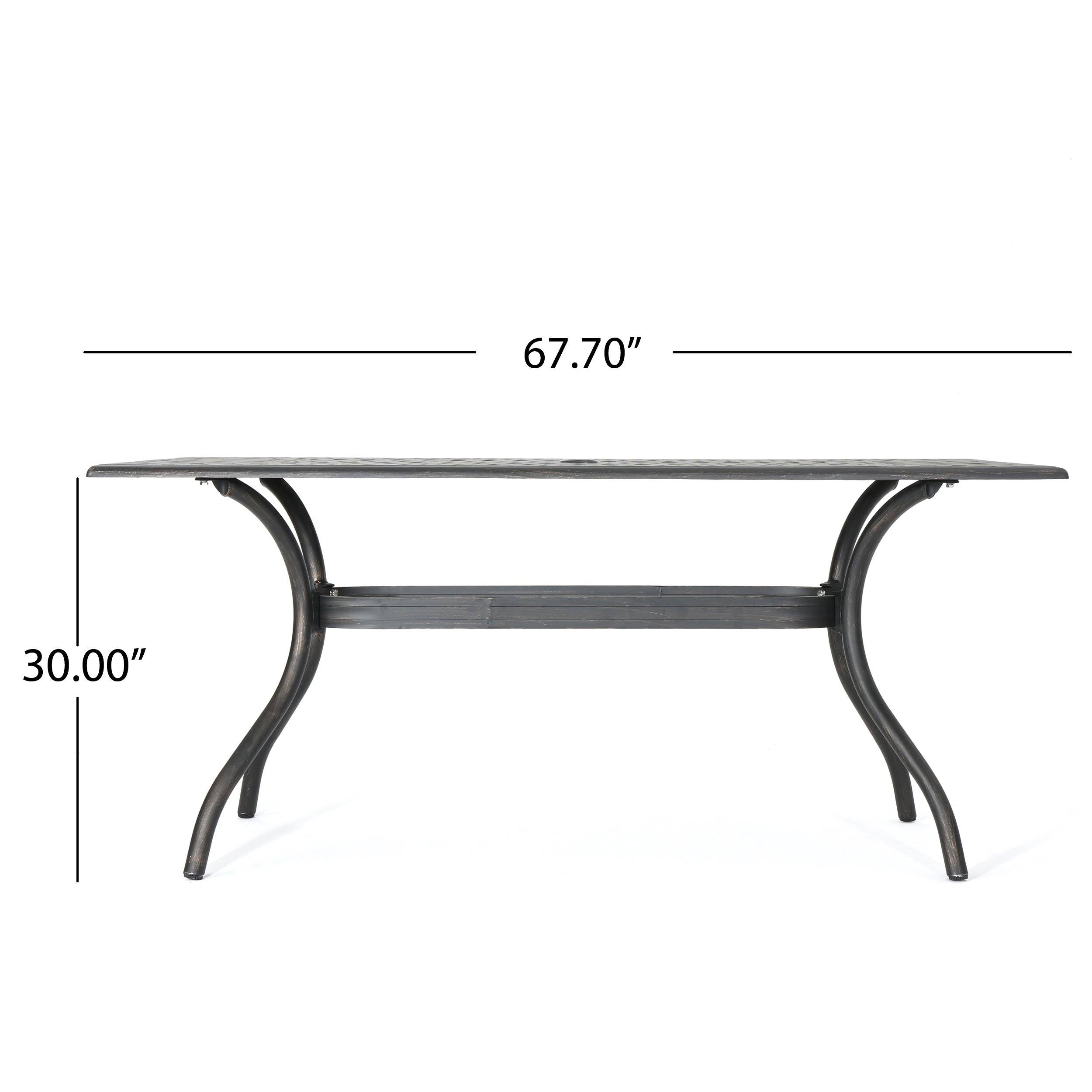 Cast Aluminum Rectangular Dining Table M2945