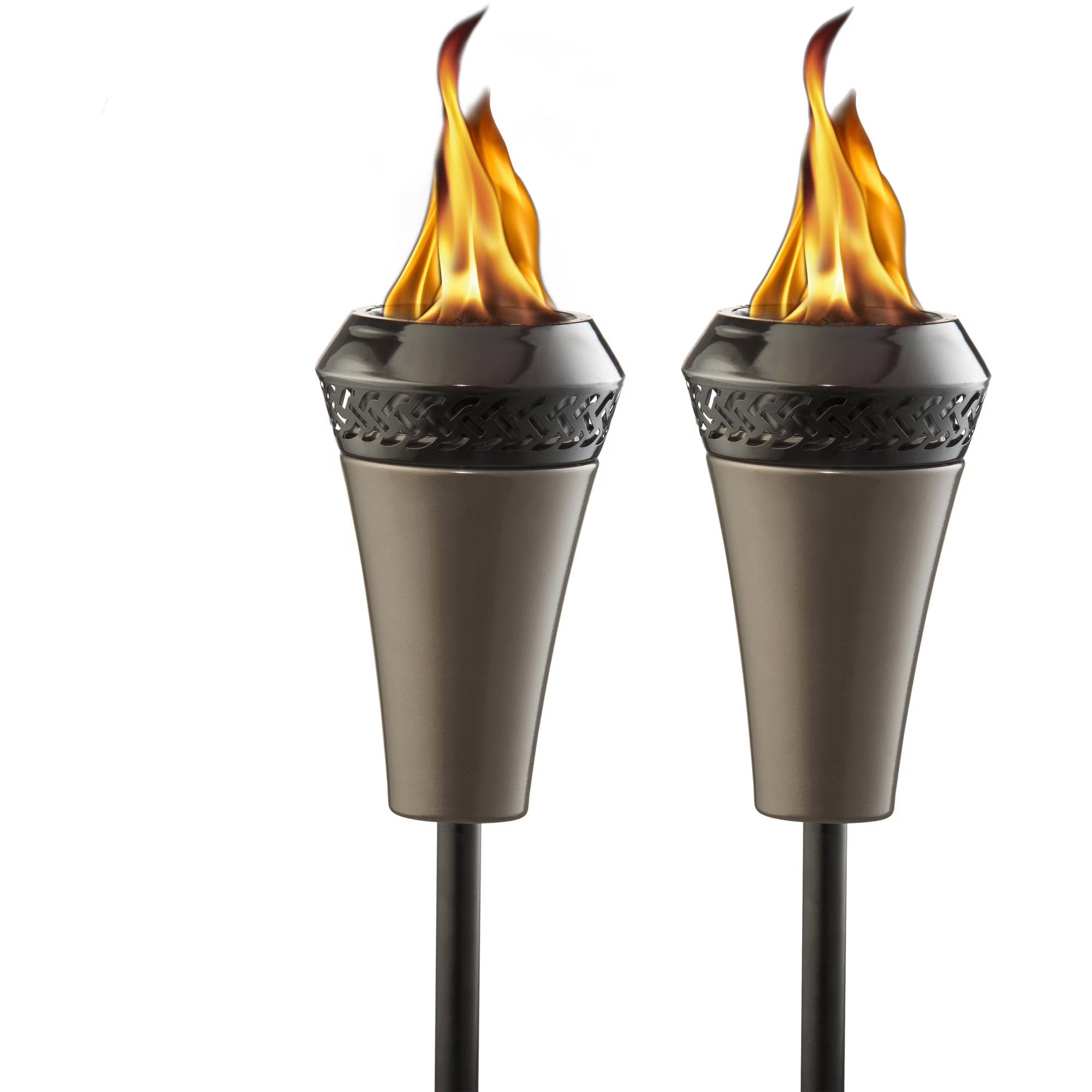 2-Pack 66 inch Outdoor Tiki Torch Metal Brown Q296108