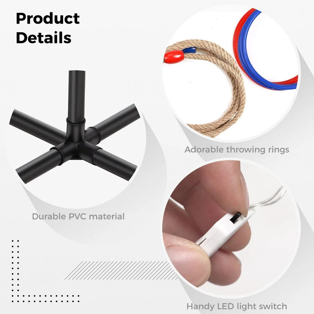 Glow in the Dark LED Throwing Ring Set Outdoor Game V800