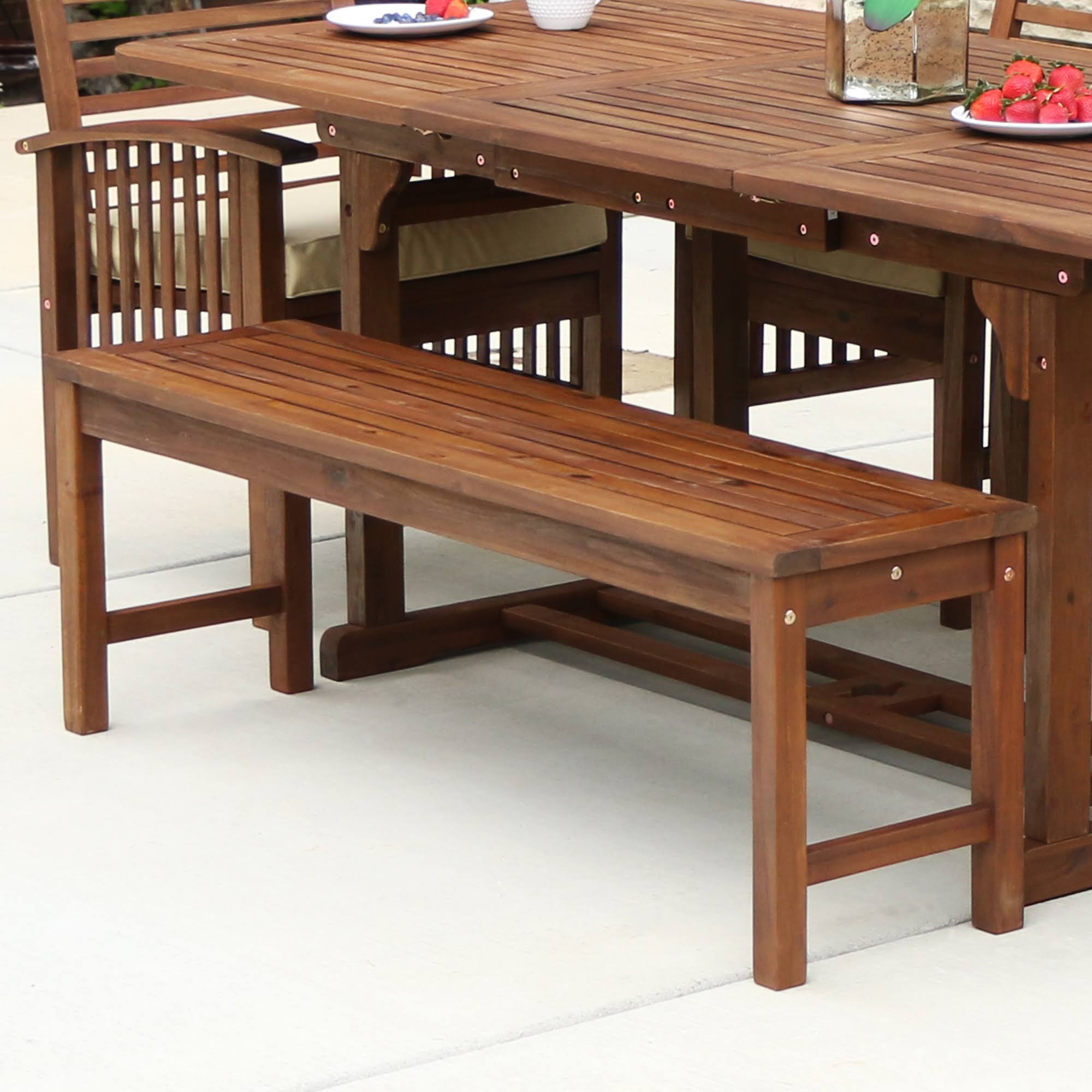 Dark Brown Acacia Wood Patio Bench J45271