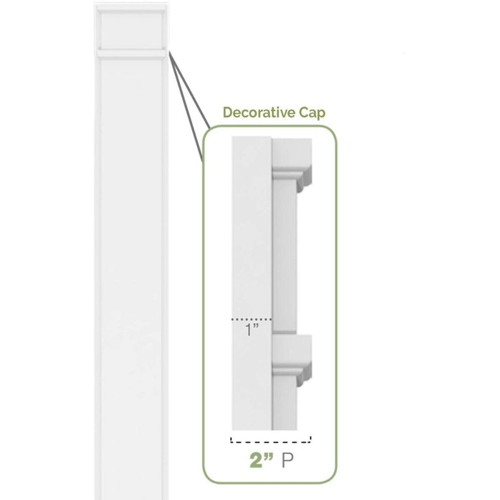 Fluted PVC Pilaster with Decorative Capital & Base (Pair) X916