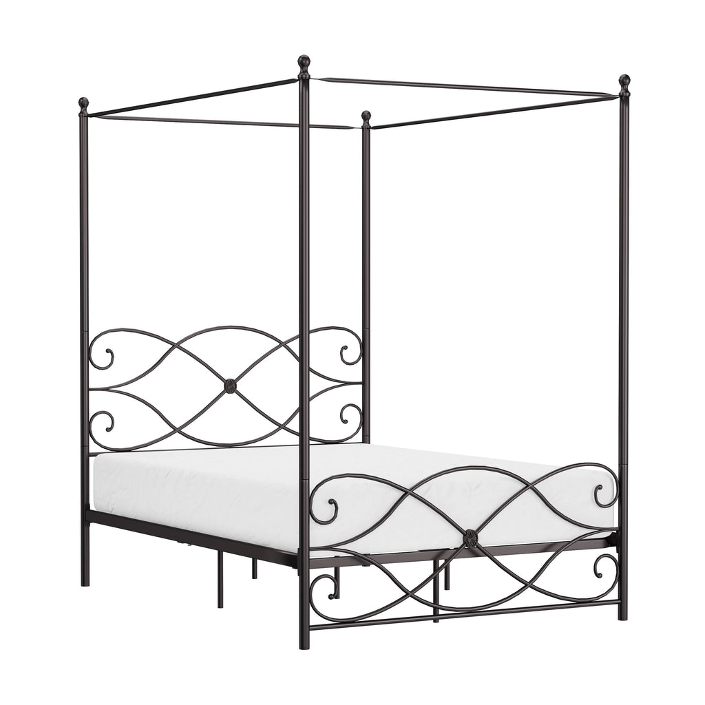 Oiled Bronze Metal Canopy Bed - Full N9928