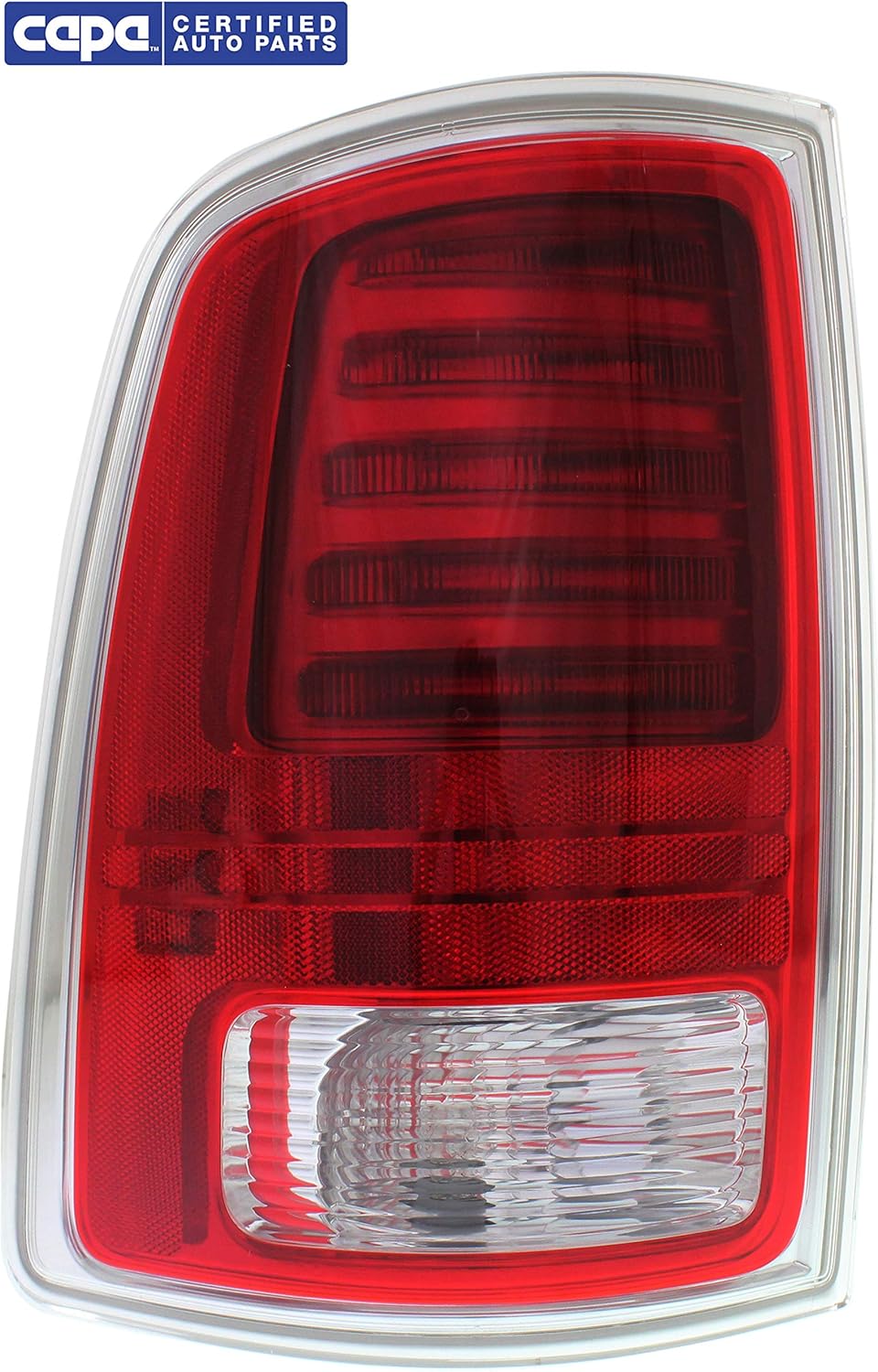 Tail Light Compatible with 2013-2018 Ram 1500/2500 Clear & Red Lens Chrome CAPA Driver Side N964