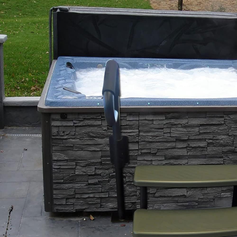 Black Hot Tub Spa Handrail with Undermount Base H4424